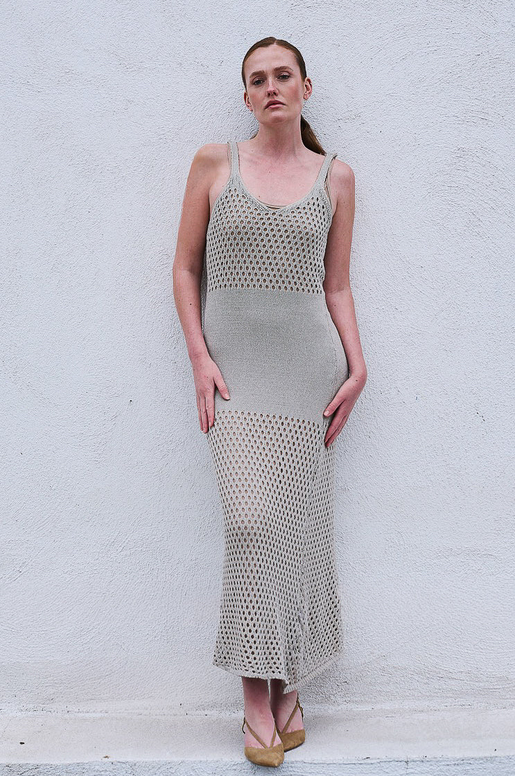 Vestido 100% Algodón Chiara Beige
