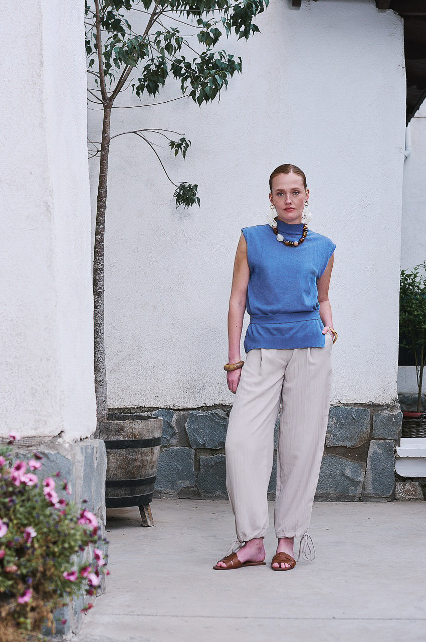 Top 100% Algodón Monti Azul Denim