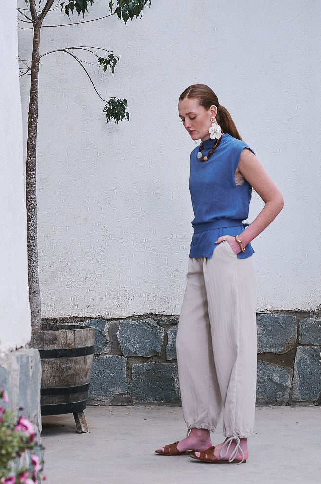 Top 100% Algodón Monti Azul Denim