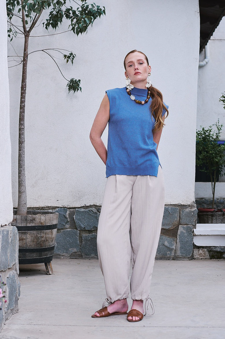 Top 100% Algodón Monti Azul Denim
