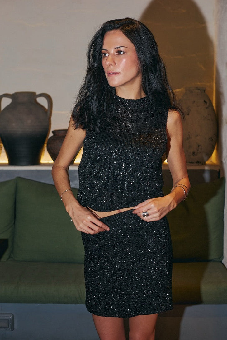 Falda Viscosa Gala Negro