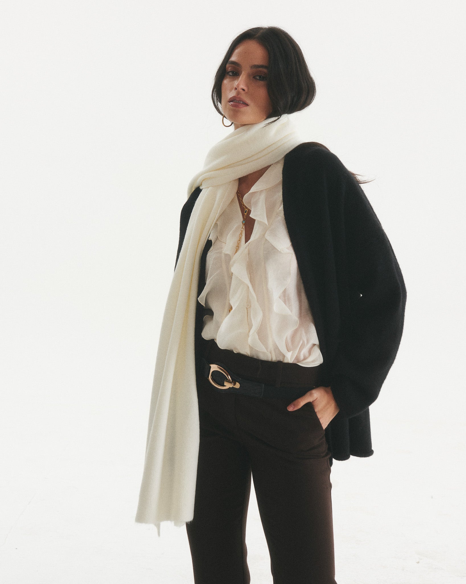Bufanda 100% Cashmere Rosalia Blanca