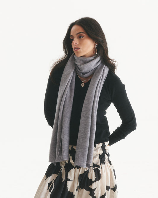 Bufanda 100% Cashmere Rosalia Gris