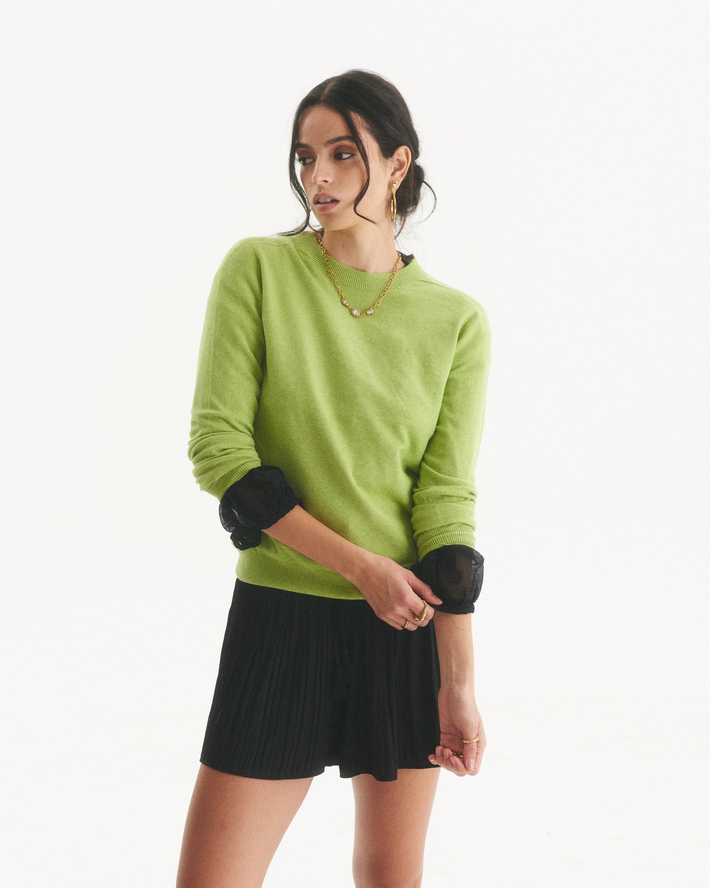 Sweater Cashmere Vilma Verde Limón