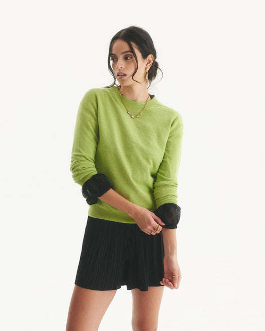 Sweater Cashmere Vilma Verde Limón