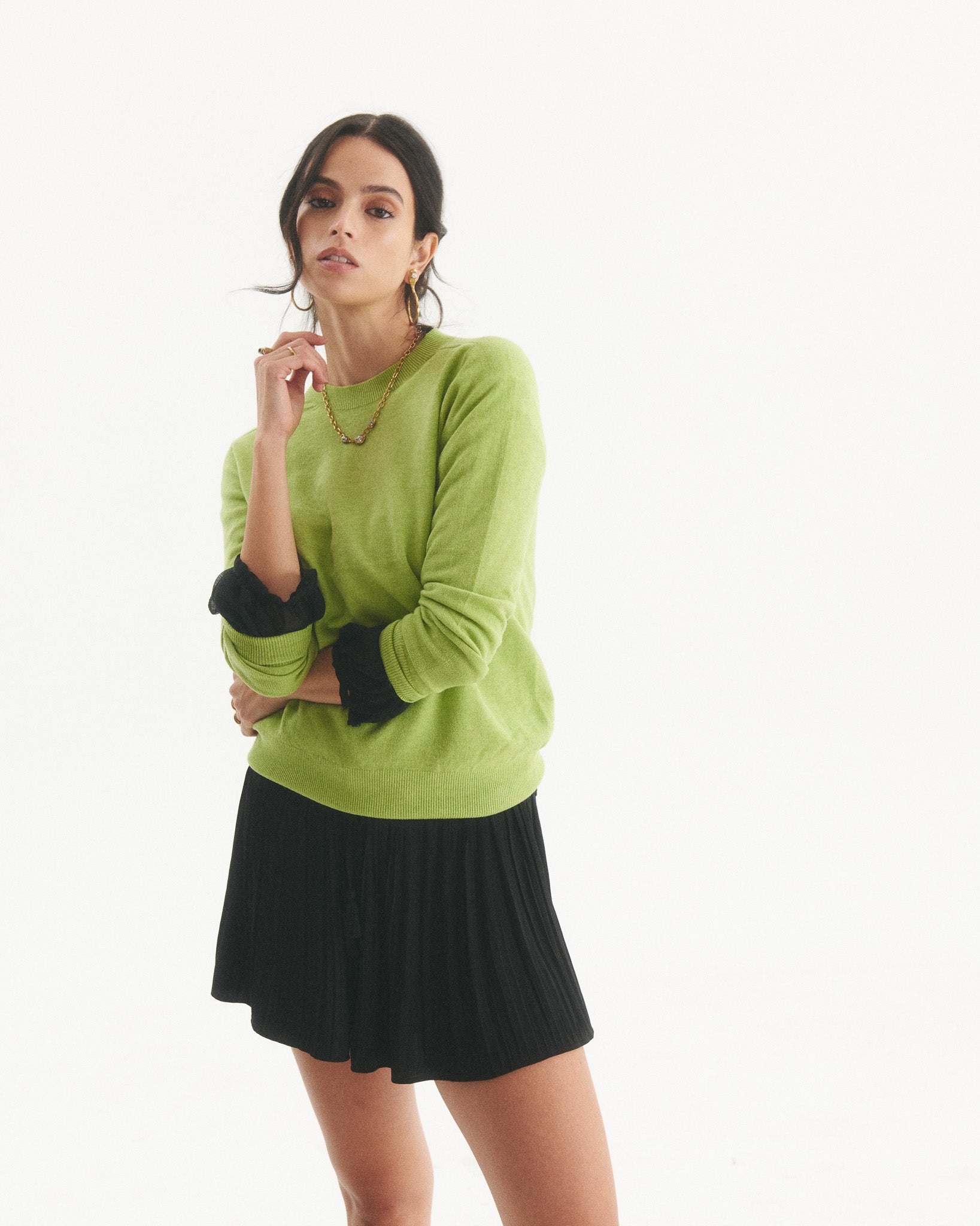 Sweater Cashmere Vilma Verde Limón