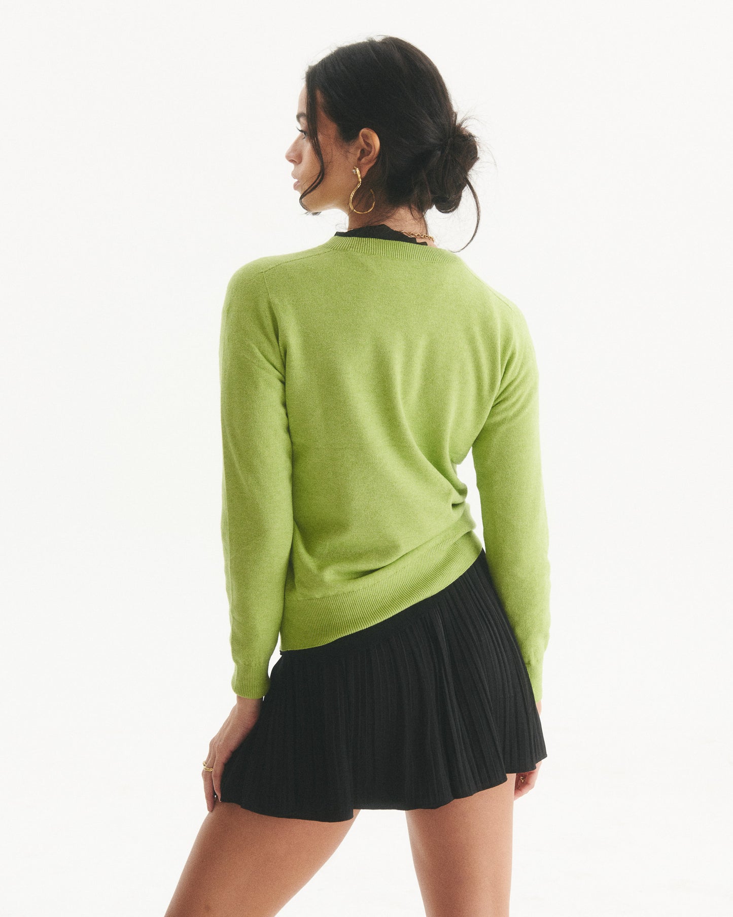 Sweater Cashmere Vilma Verde Limón