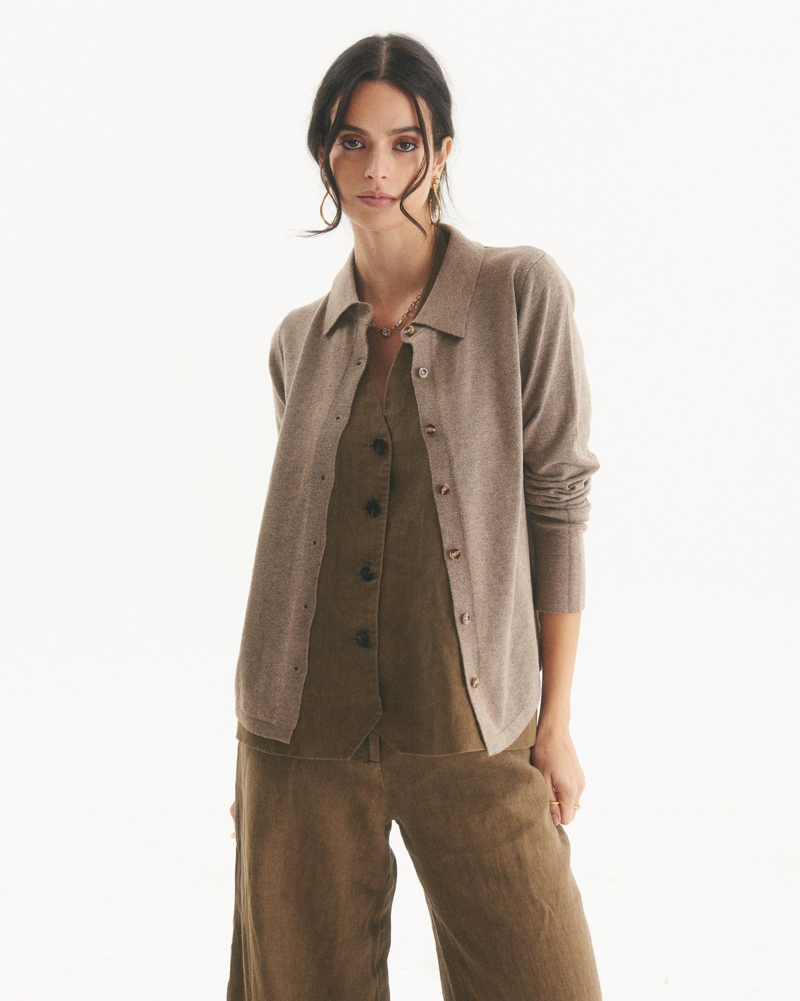 Chaleco Cashmere Signe Taupe
