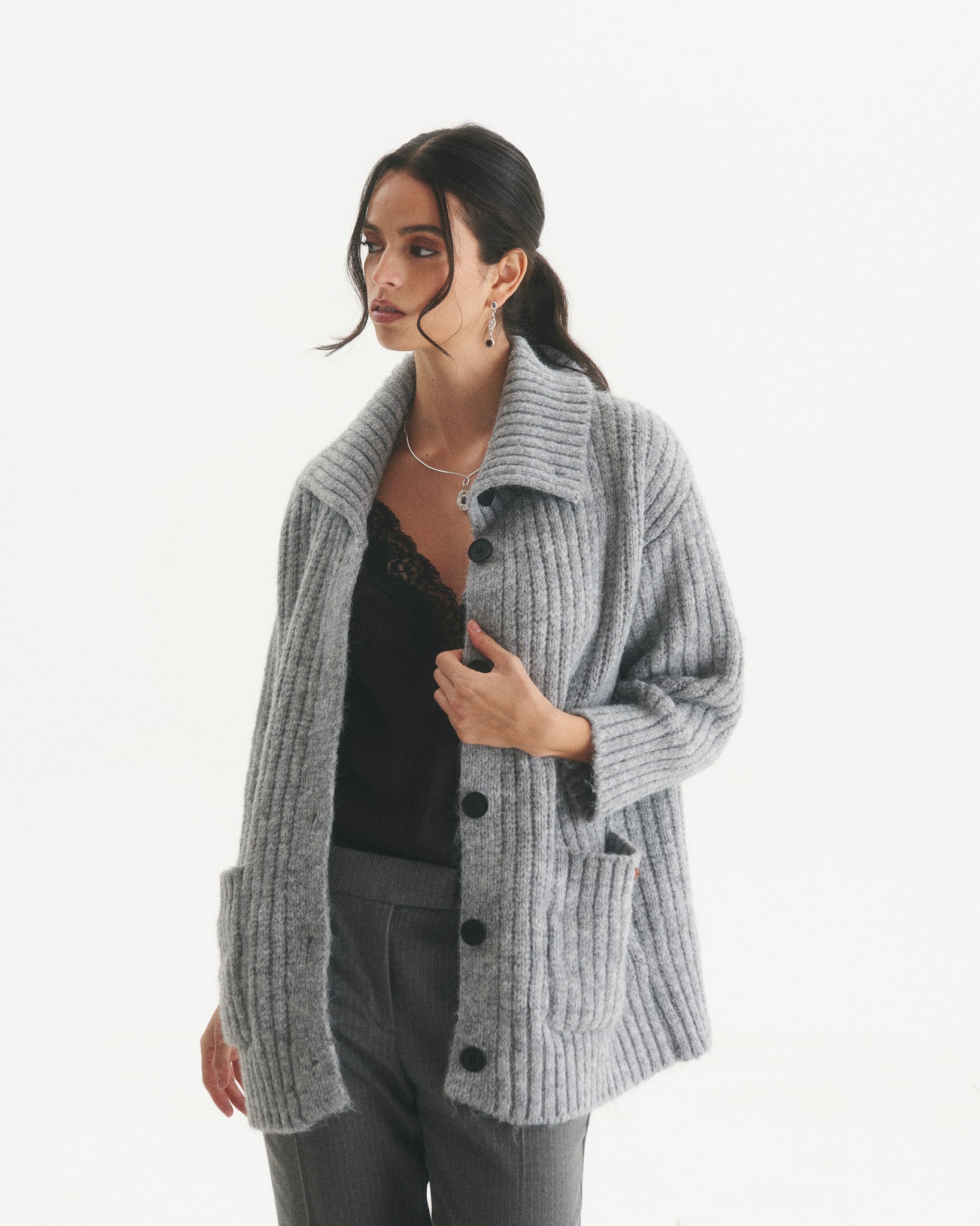 Chaquetón Lana Anja Gris