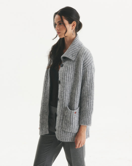 Chaquetón Lana Anja Gris