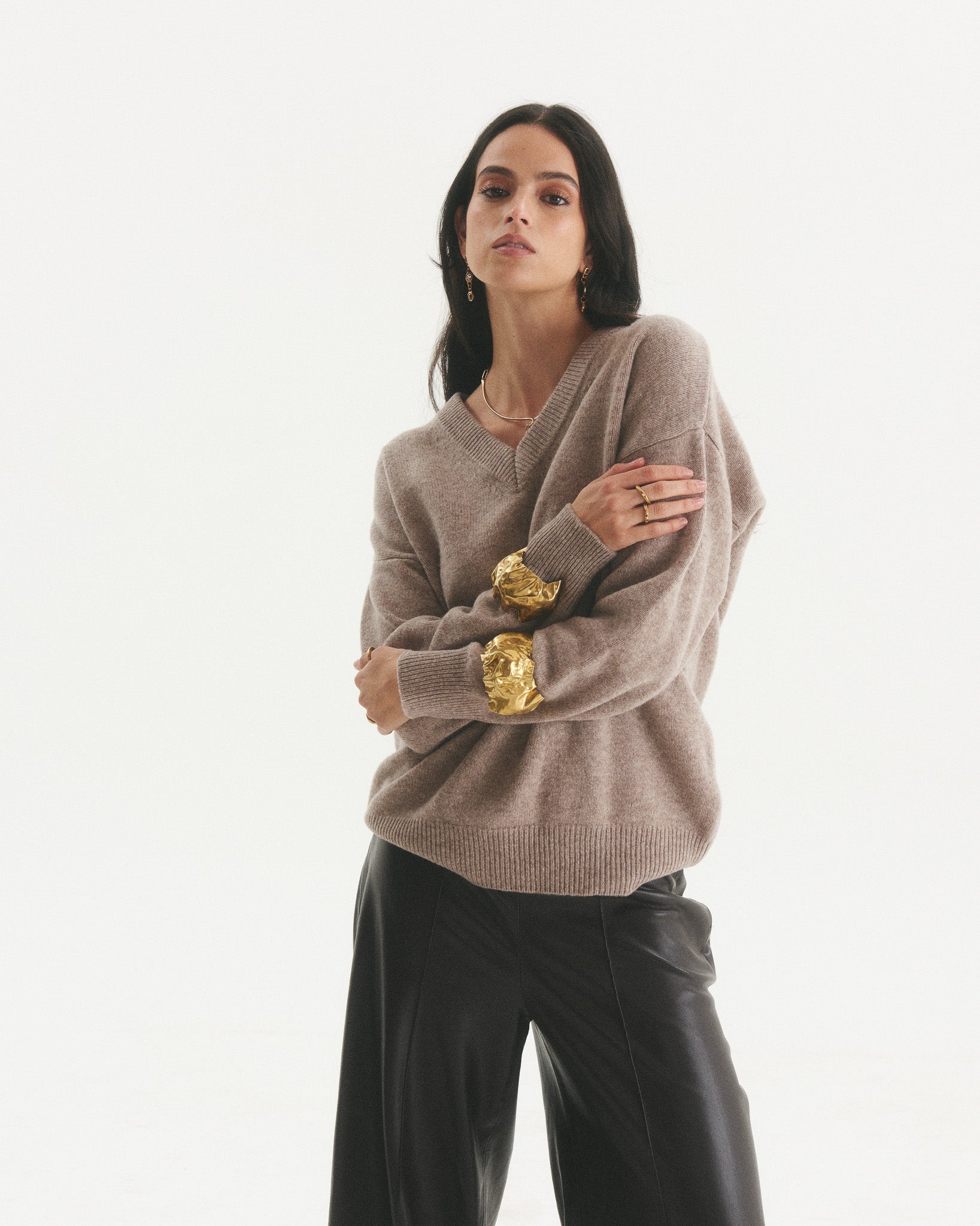 Sweater 100% Lana Vibeke Taupe