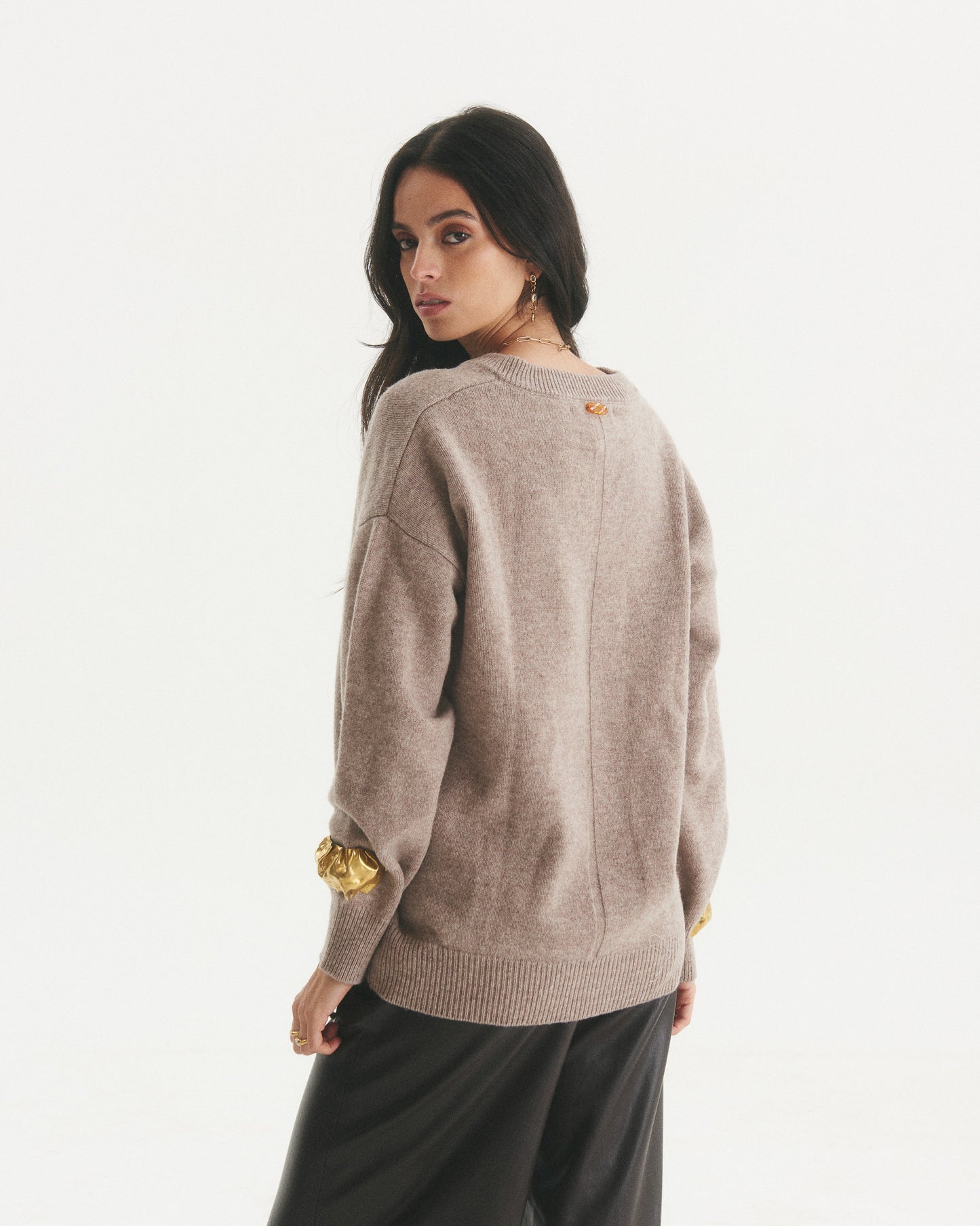 Sweater 100% Lana Vibeke Taupe