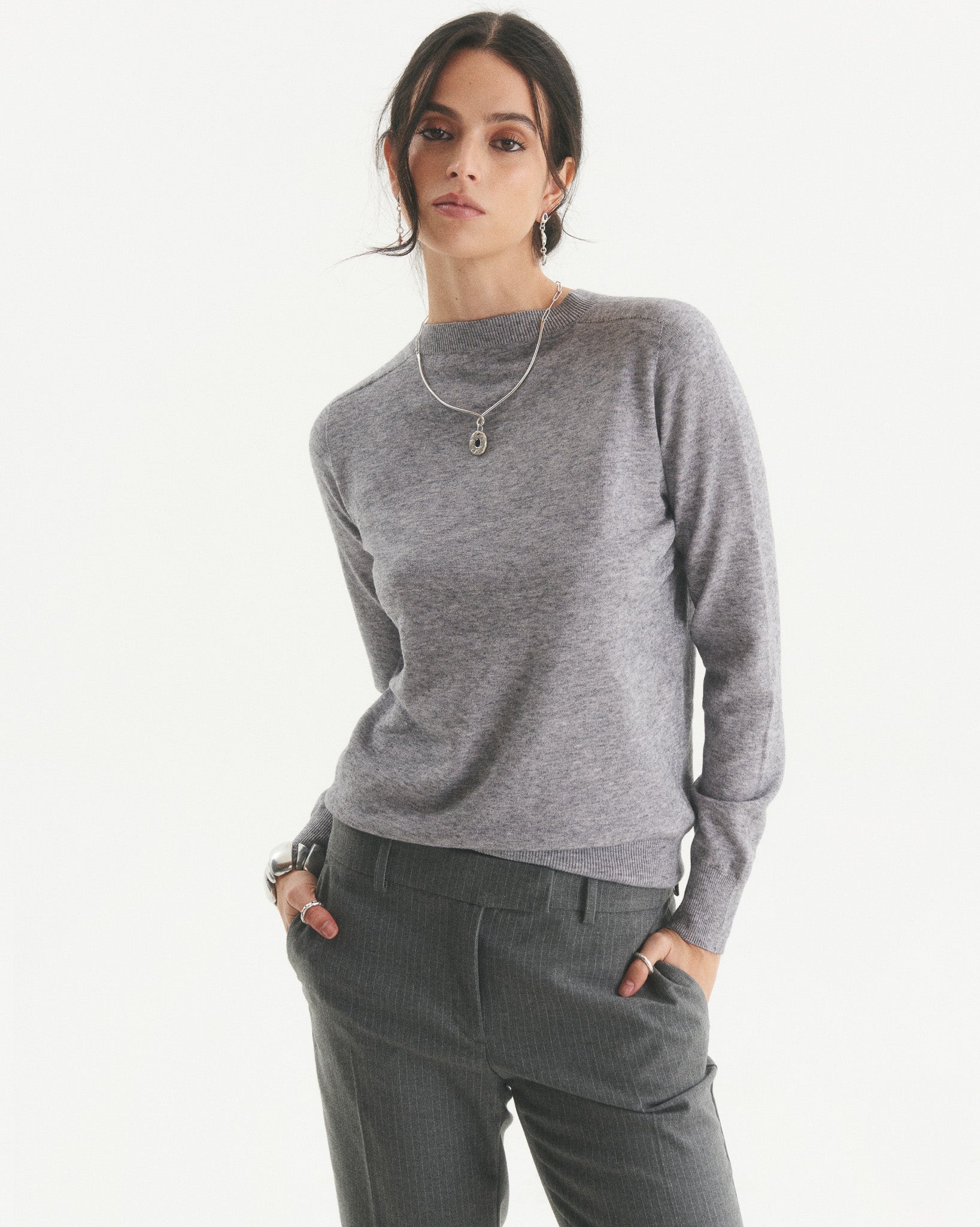 Sweater Cashmere Vilma Gris Claro
