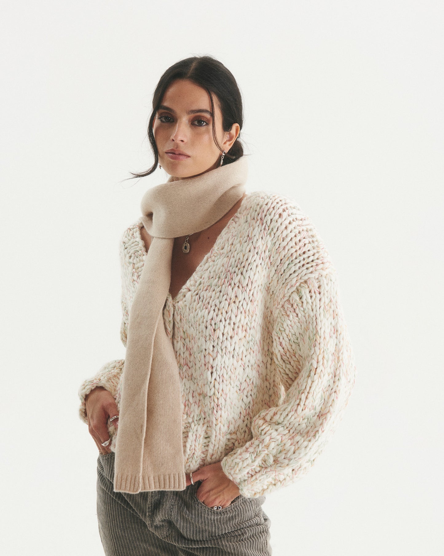 Bufanda 100% Cashmere Rosalia Beige