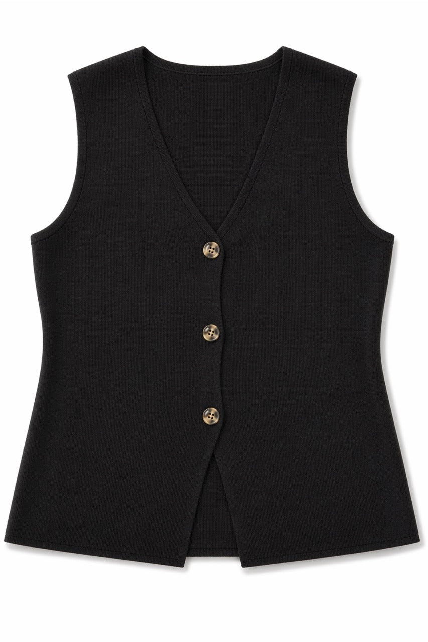 Vest Viscosa Algot Negro Fantasma