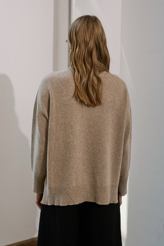 Sweater Lana y Cashmere Ancona Beige Vista Posterior