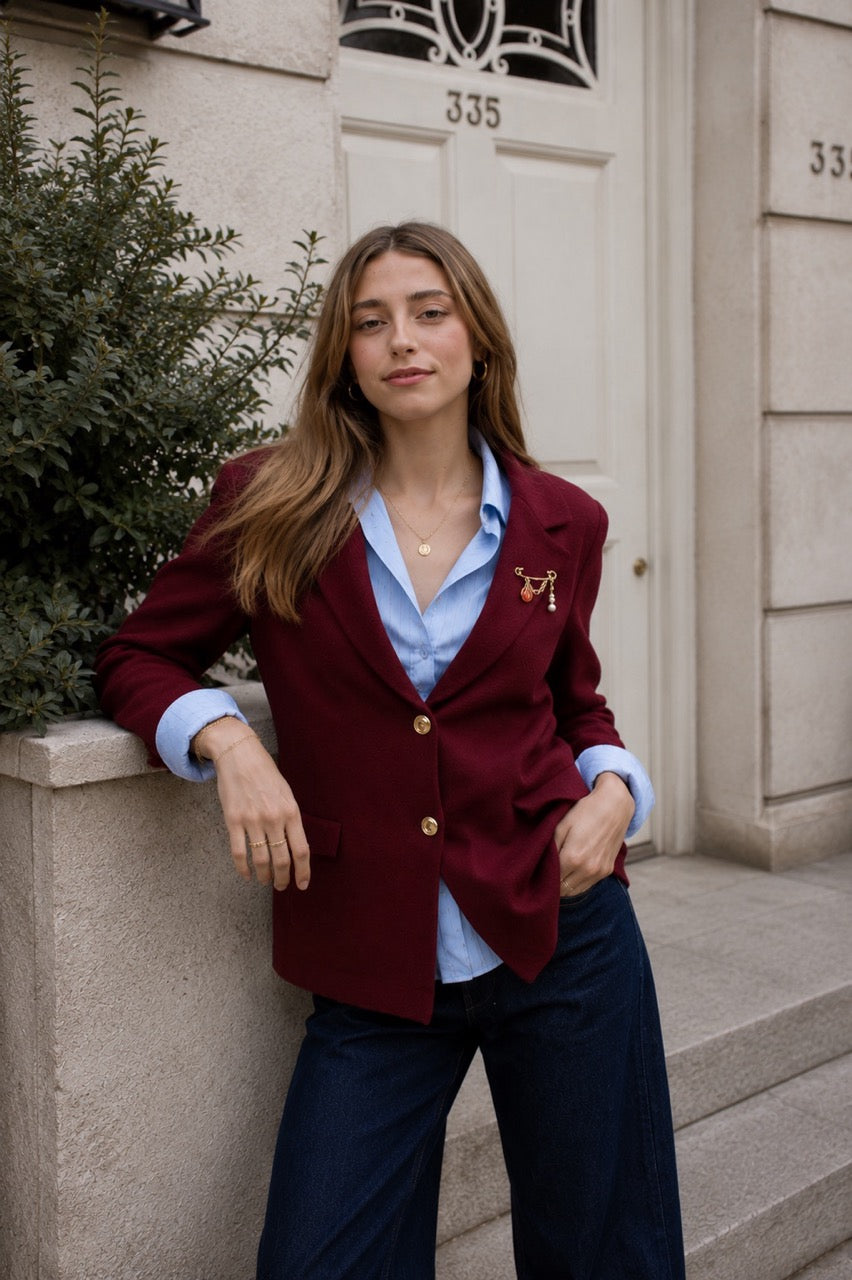 Blazer Paño Edda Burdeo