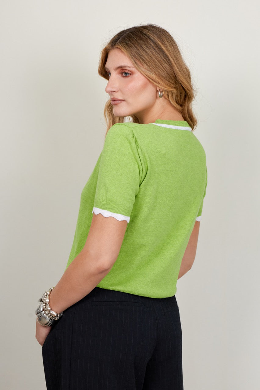 Top Algodón Brera Pistacho
