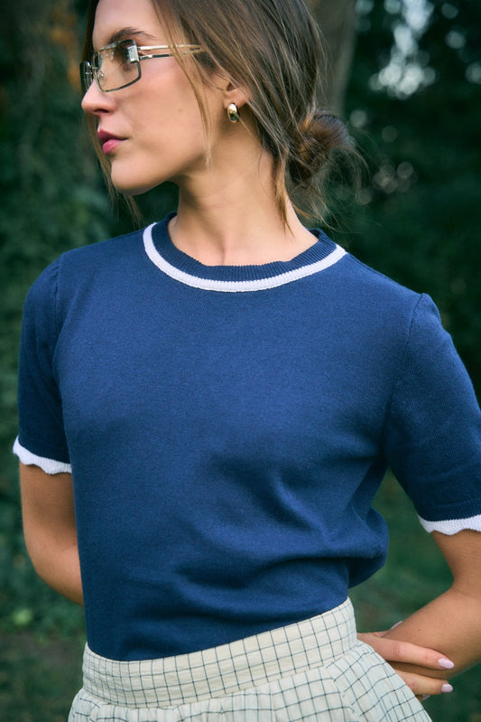 Top Algodón Brera Azul