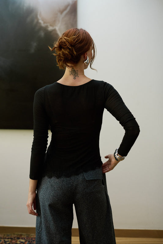 Camiseta Blend Cashmere Bari Negro Vista Posterior