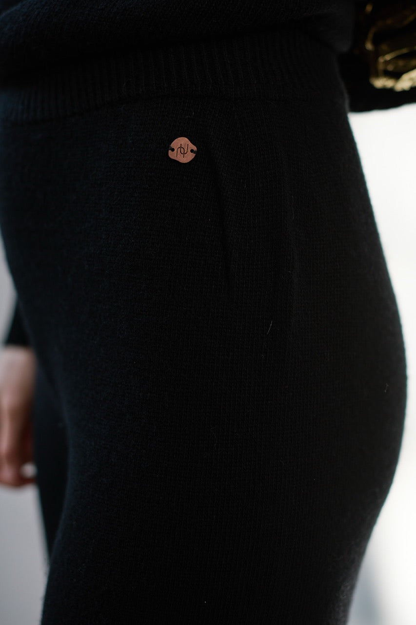 Lana y Cashmere Bellagio Pants Negro Detalle