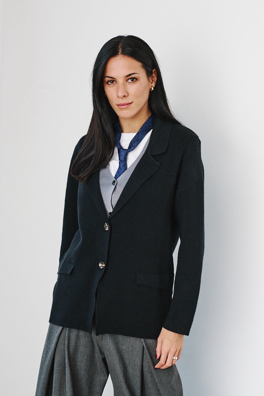 Blazer Viscosa Edda Negro Vista Frontal