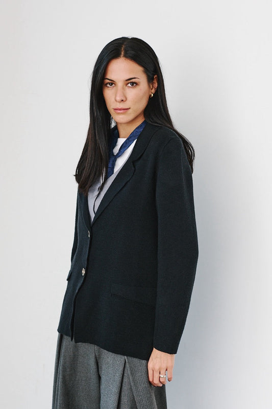 Blazer Viscosa Edda Negro Vista Lateral