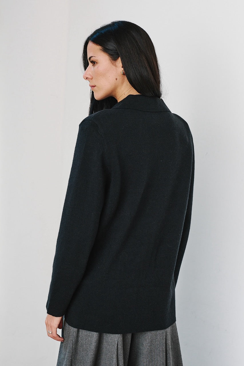 Blazer Viscosa Edda Negro Vista Posterior