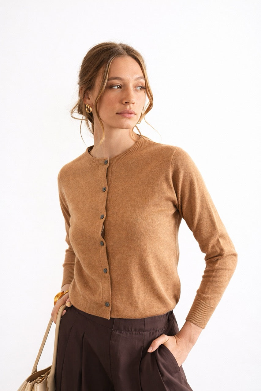 Chaleco Lana Lilo Camel Vista Frontal