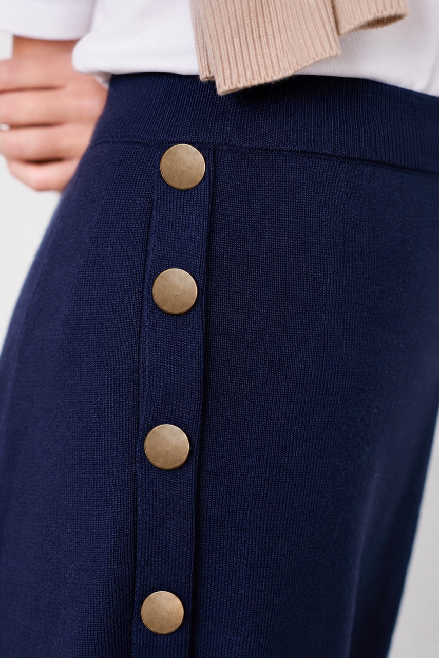 Falda Viscosa Sten Azul Marino