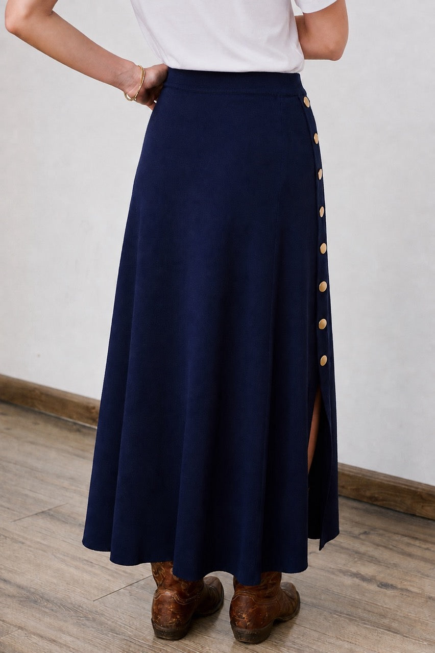 Falda Viscosa Sten Azul Marino