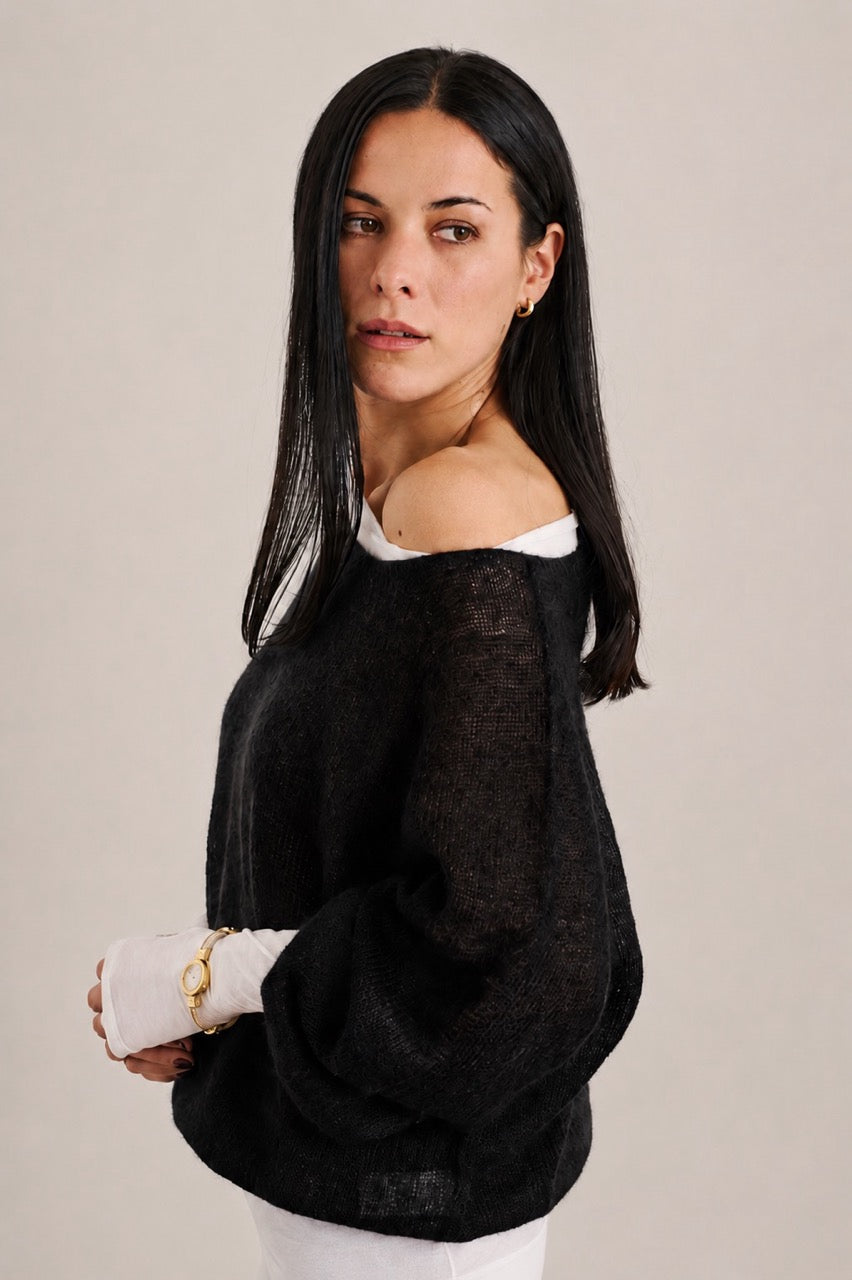 Sweater Mohair Yrsa Negro
