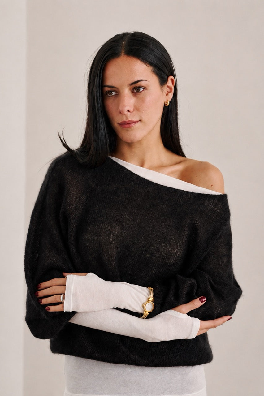 Sweater Mohair Yrsa Negro