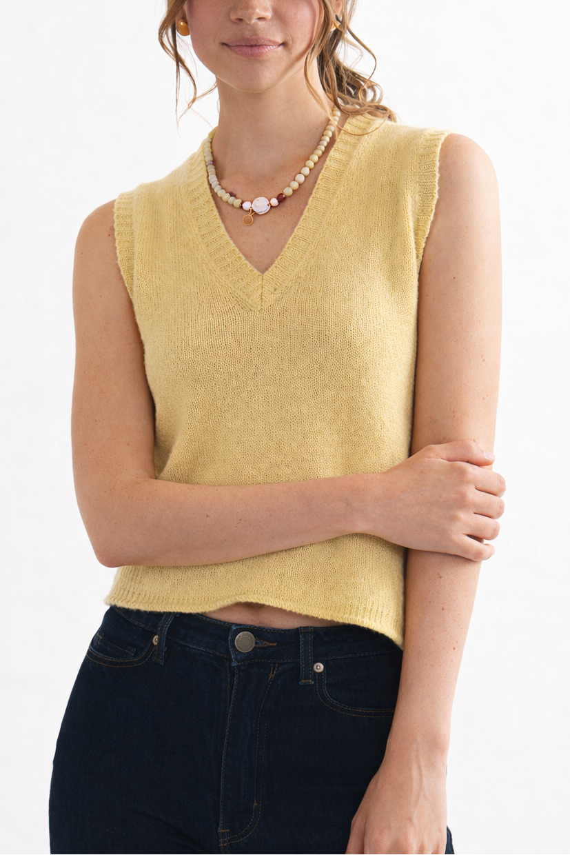 Sweater sin manga Lana Moira Amarillo Mantequilla