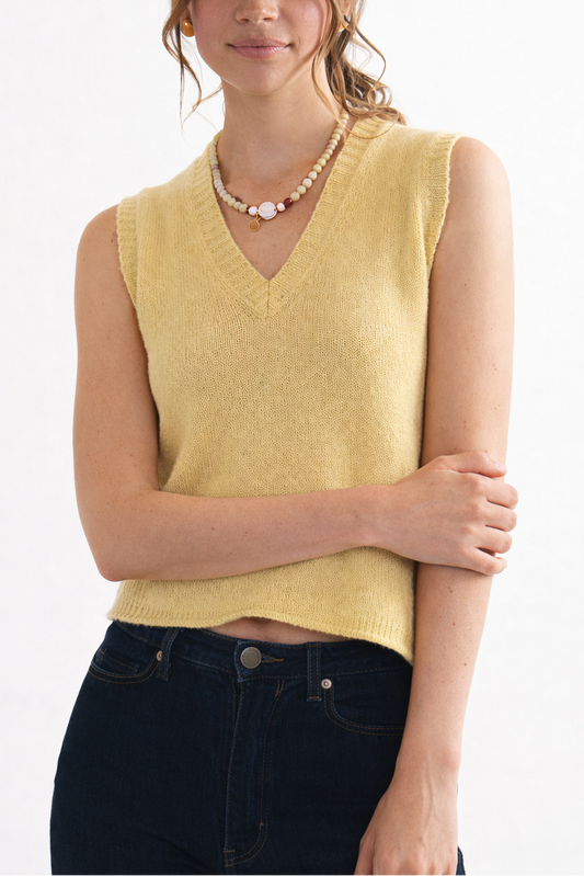 Sweater sin manga Lana Moira Amarillo Mantequilla