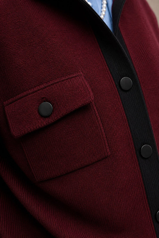 Chaqueta Viscosa Stina Burdeo