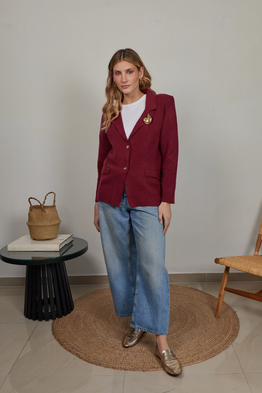 Blazer Paño Edda Burdeo