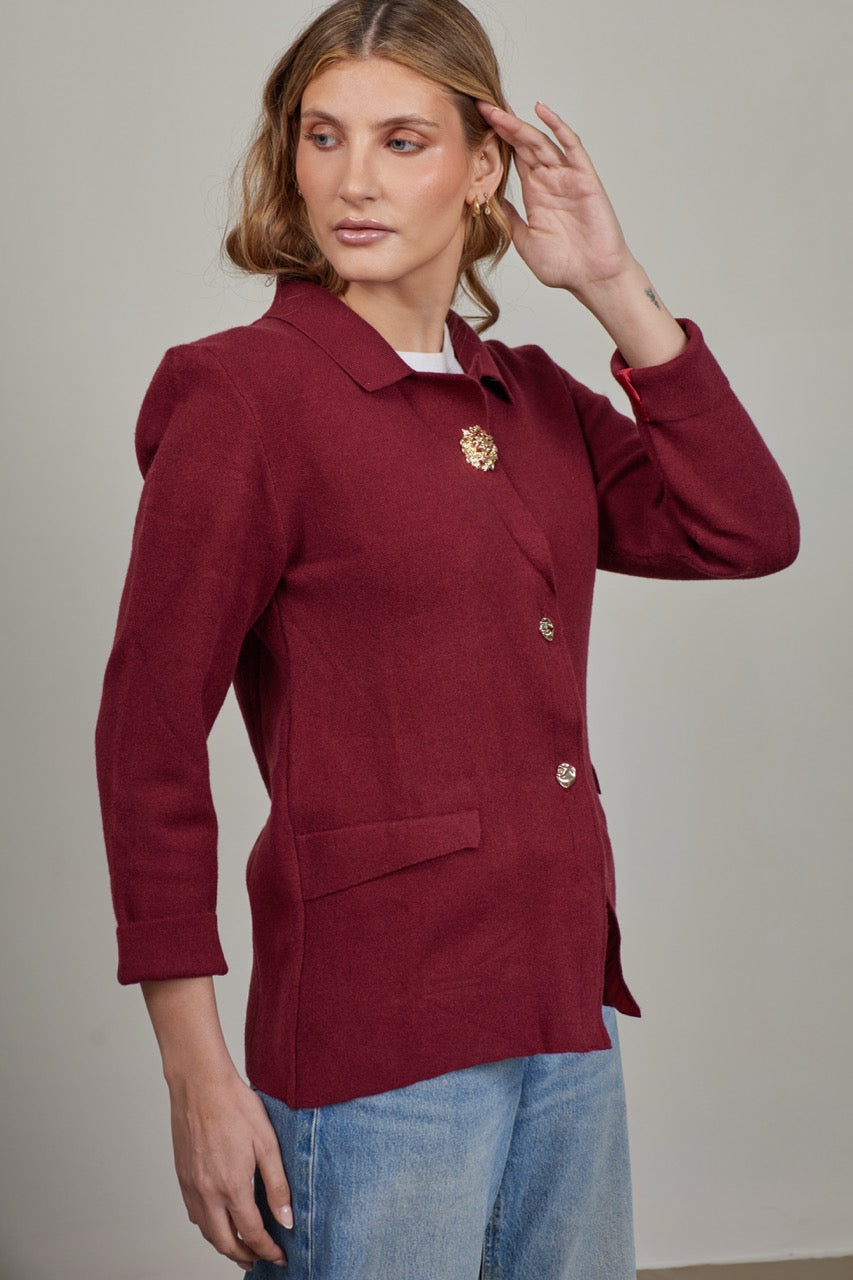 Blazer Paño Edda Burdeo
