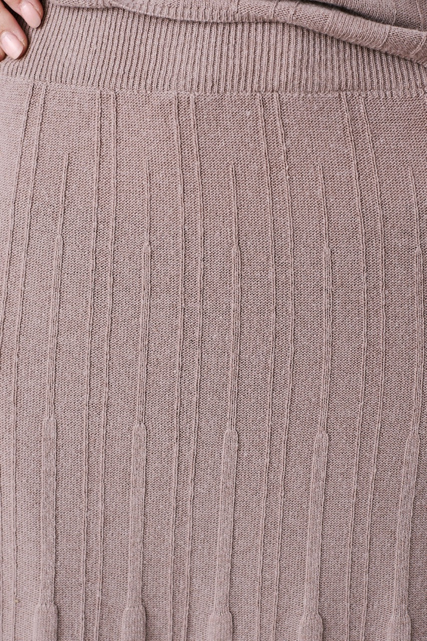 Falda Lana y Cashmere Runa Beige Detalle