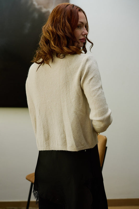 Chaleco Blend Alpaca Firenze Beige Vista Posterior