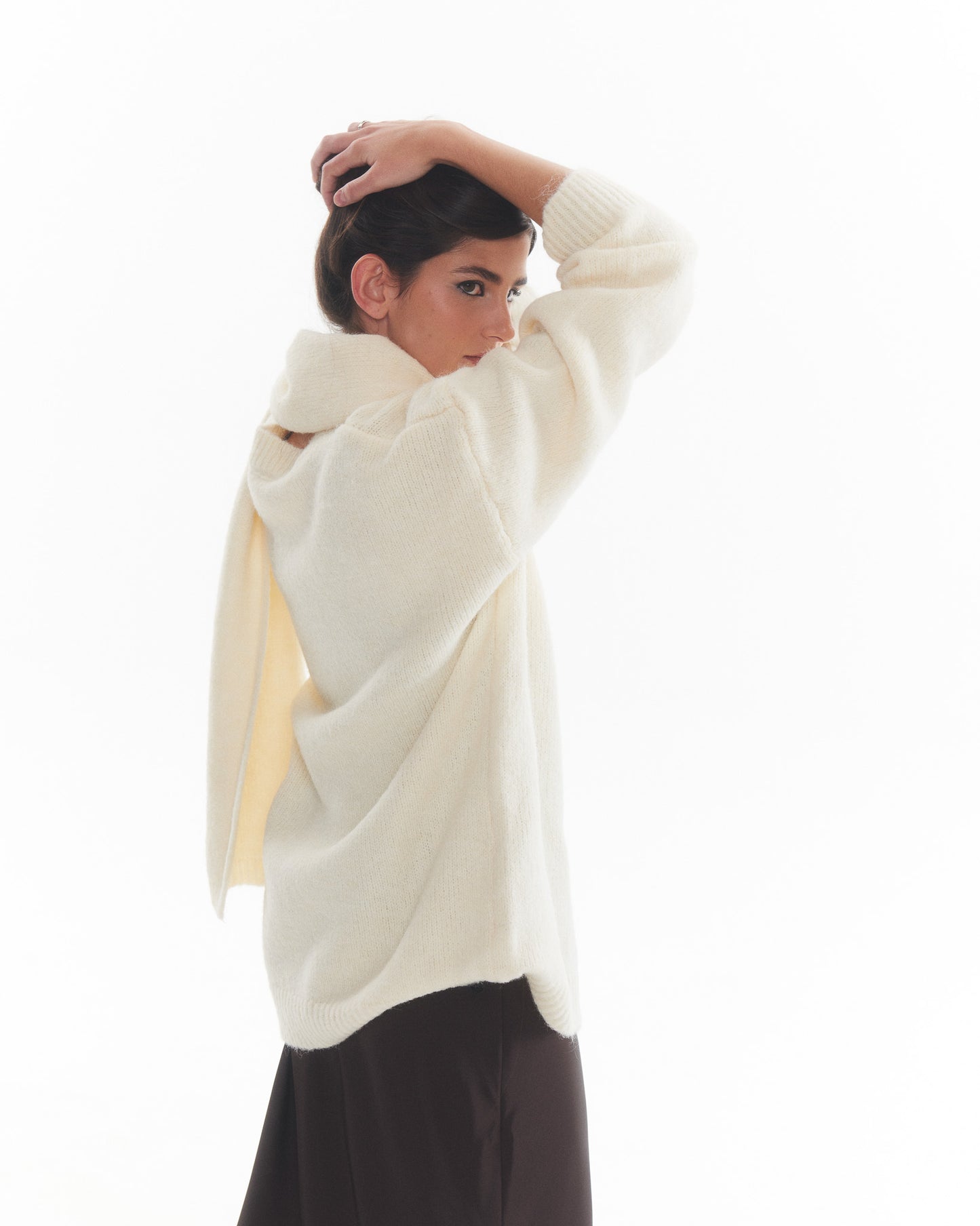 Set Sweater Bufanda Lana Fleur Crudo