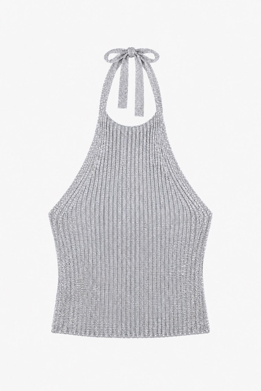 Top Viscosa Lorenza Plateado