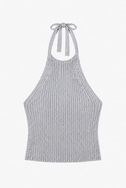 Top Viscosa Lorenza Plateado