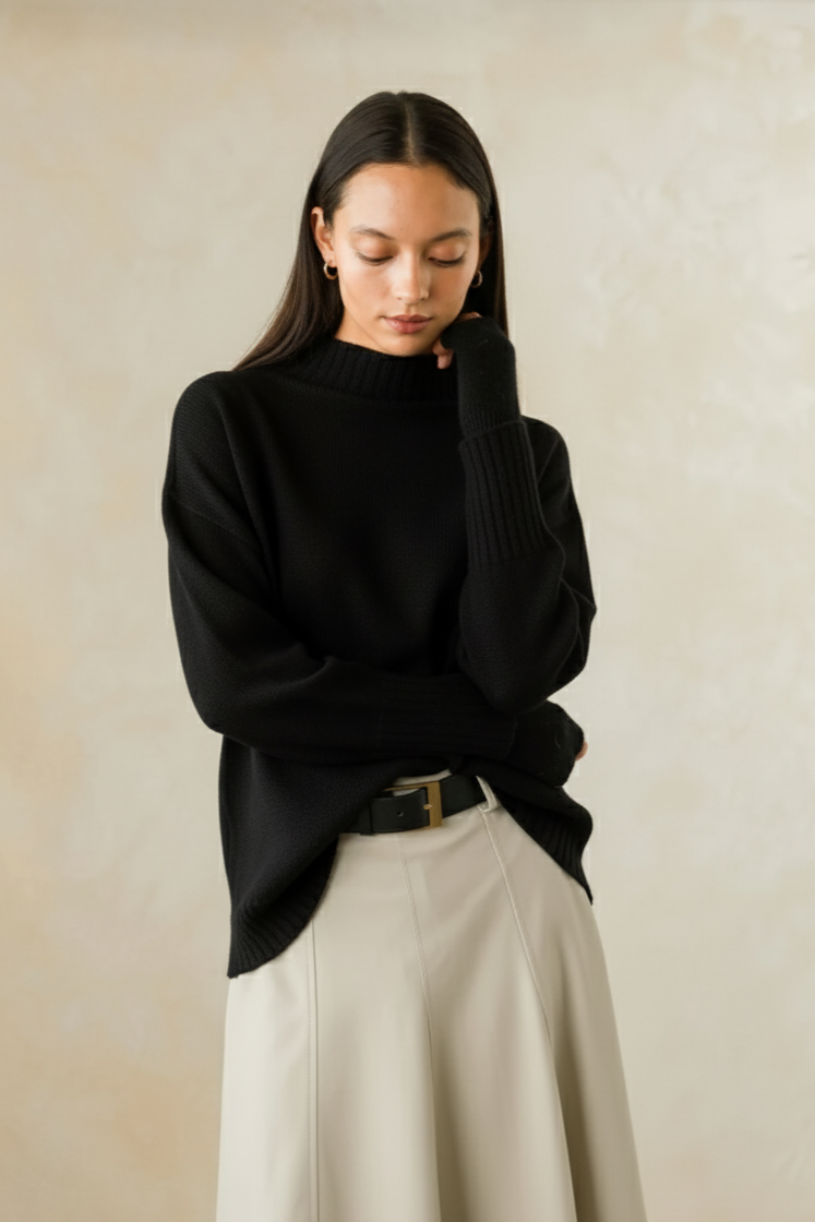 Sweater 100% Lana Noe Negro