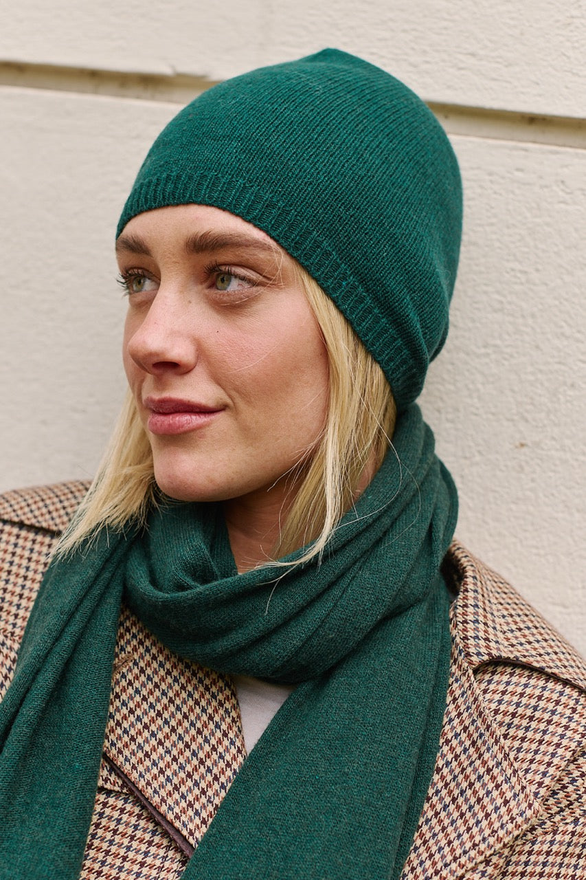 Gorro Lana y Cashmere Parma Verde Botella
