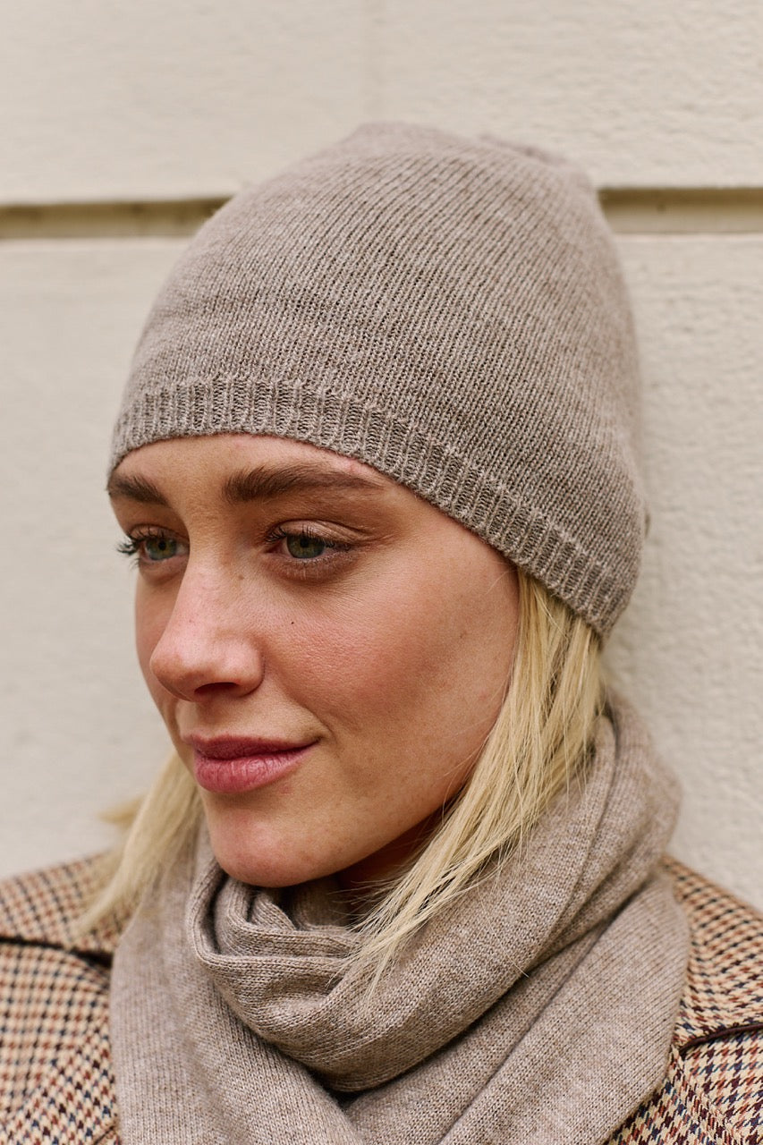 Gorro Lana y Cashmere Parma Taupe