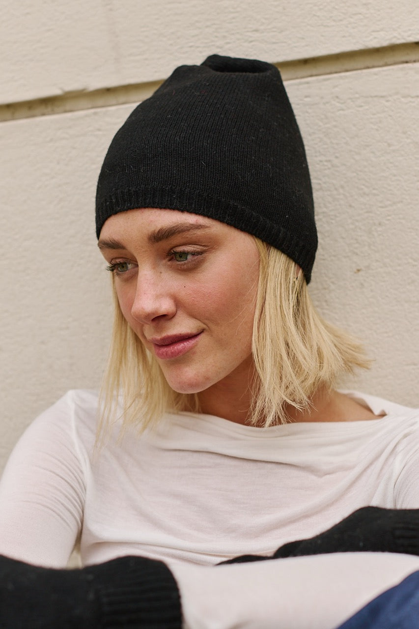 Gorro Lana y Cashmere Parma Negro