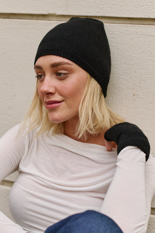 Gorro Lana y Cashmere Parma Negro