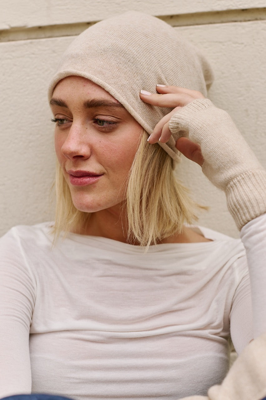 Gorro Lana y Cashmere Positano Beige
