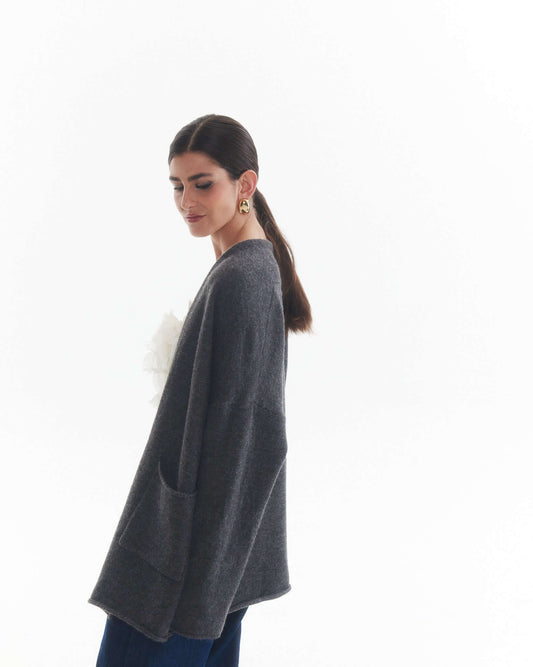 Tapado Lana Gry Gris Oscuro